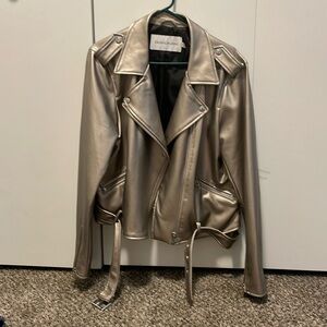 Calvin Klein Jeans feaux leather jacket in pewter